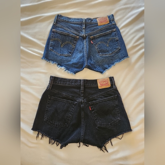Levi's 501 Blue and Black Distressed Jean Shorts. Selling Together - Picture 2 of 2